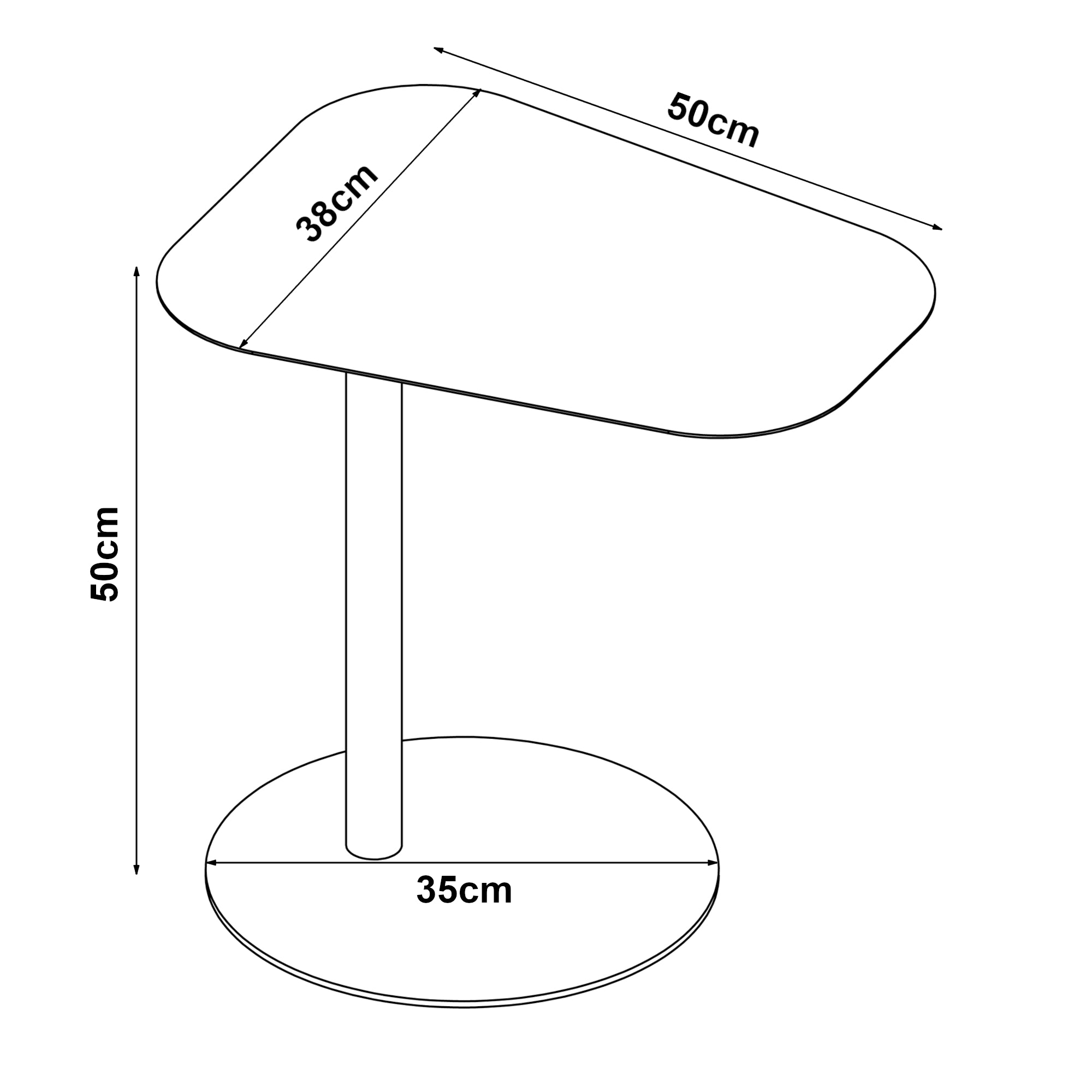 Tavolino Laterale da Divano Nastà¤tten Metallo Piano Trapezoidale - Grigio opaco [en.casa]