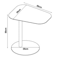 Tavolino Laterale da Divano Nastà¤tten Metallo Piano Trapezoidale - Grigio opaco [en.casa]