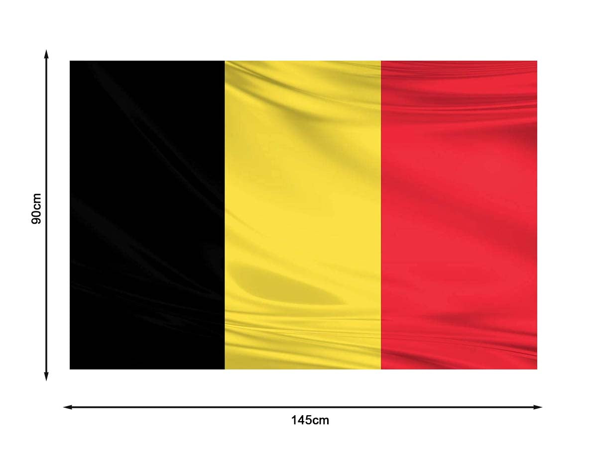 Bandiera Belgio 145X90cm In Tessuto Poliestere Con Passante Per L'Asta