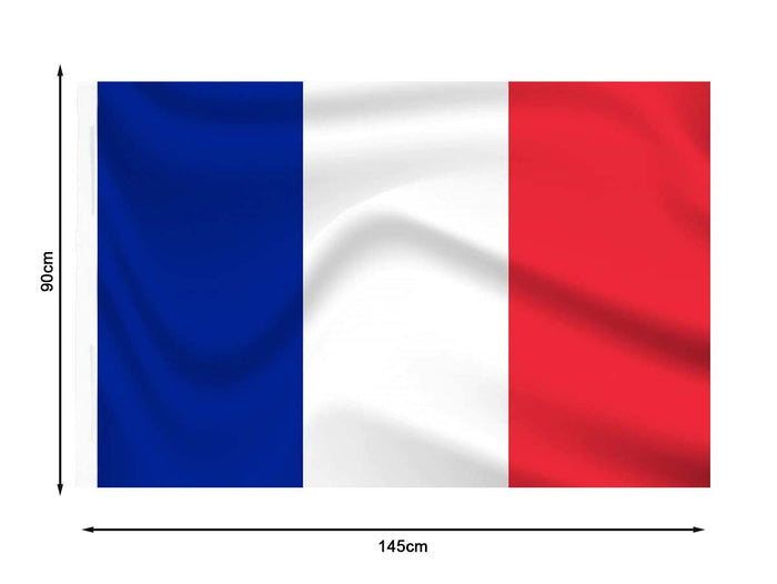 Bandiera Francese Francia 145X90cm In Tessuto Poliestere Con Passante Per L'Asta