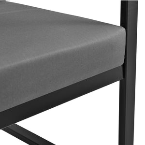 [casa.pro] Divano da giardino - sofa esterno - 70 x 114 x 60 cm - Mobile da giardino imbottito - Grigio/Nero