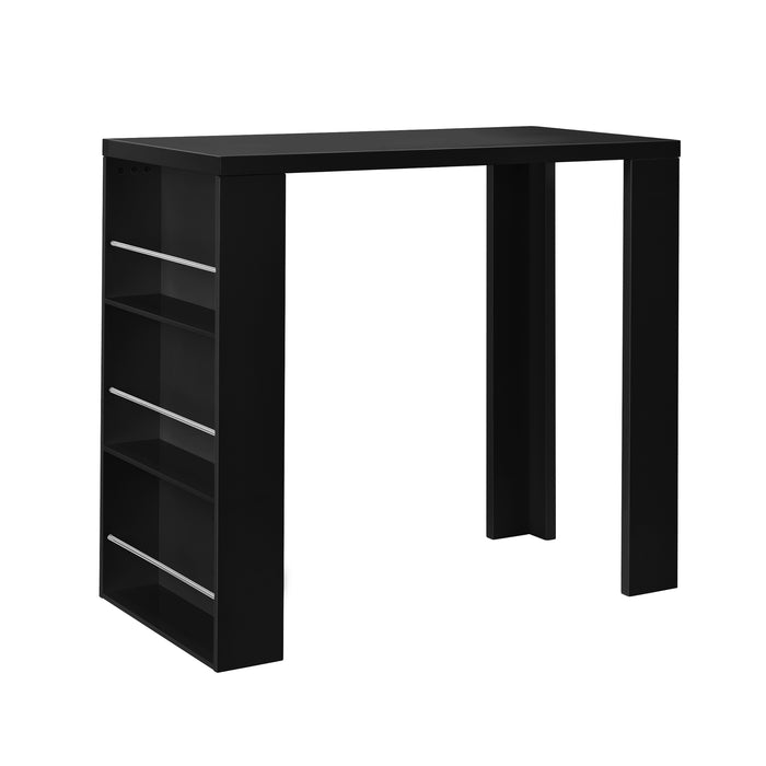 [en.casa] Bancone Bar con 3 Mensole 54 x 13,8 x 32,8 cm Tavolo Bar MDF Nero Opaco