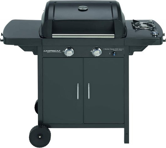 Barbecue campingaz a gas 2 series exs vario con 2 bruciatori + fornello laterale potenza 7.5 + 2.1 kw