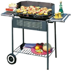 Barbecue in acciaio nero 45x90x82h cm, ruote port camargue Fredi