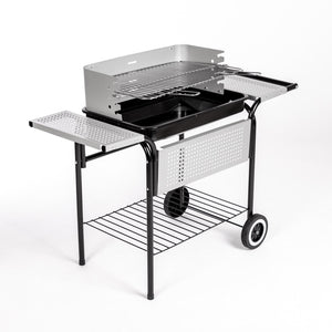 Barbecue in acciaio nero 45x90x82h cm, ruote port camargue Fredi