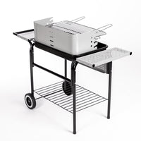 Barbecue in acciaio nero 45x90x82h cm, ruote port camargue Fredi