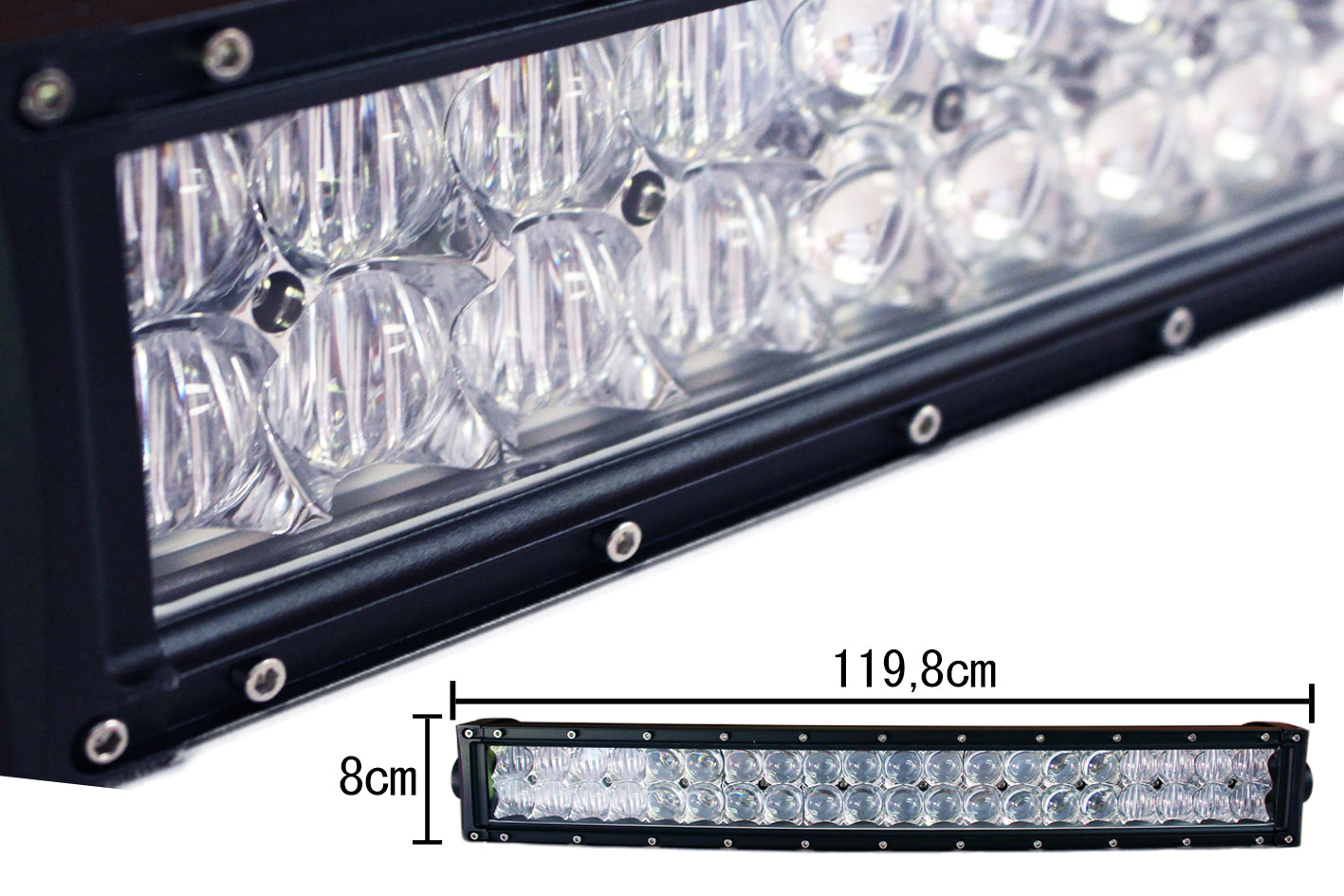 Barra Led 288W 1280mm 9V-60V Doppia Fila 96X3W Lente Combo IP67 Per Fuoristrada Jeep SUV Camper