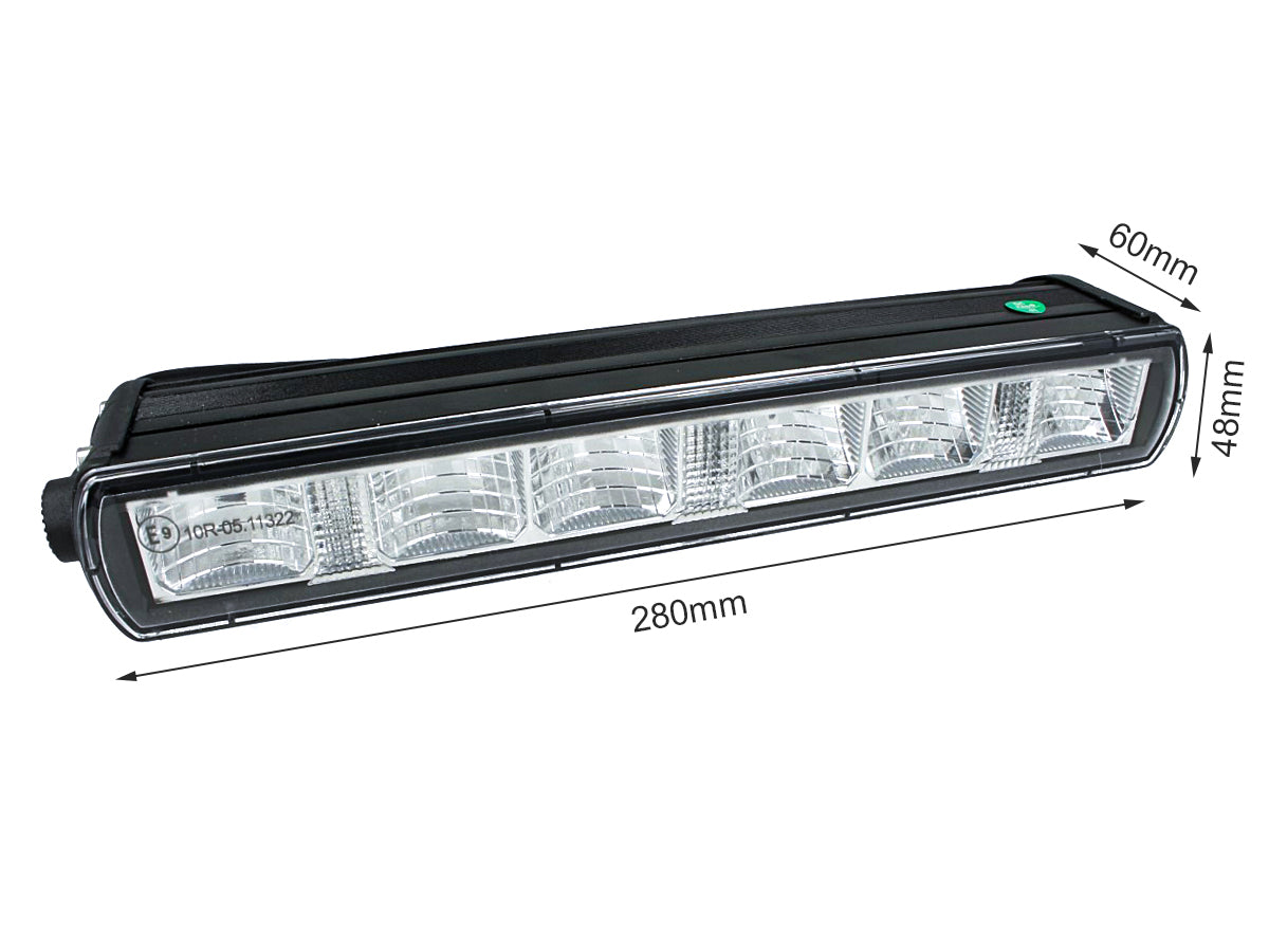 Barra Led Fuoristrada Slim 30W 12V 24V 10'' 26cm Con Daylight Luce Diurne IP67 E9 Fila Unica Faro Led Trattore