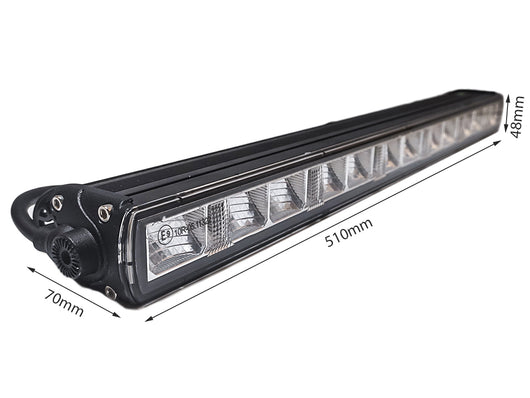 Barra Led Fuoristrada Slim 60W 12V 24V 20'' 51cm Luce di Profondit&agrave; Con Daylight Luci Diurne IP67 E9 Fila Unica