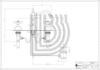 Batteria bidet tre fori con bocca girevole e scarico OLD FASHION Cromo