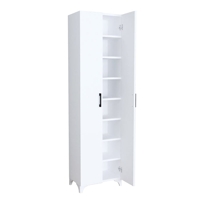 Armadio Guardaroba Strà¶msund a 2 Ante e 7 Ripiani 177,5 x 48,5 x 32 cm - Bianco [en.casa]