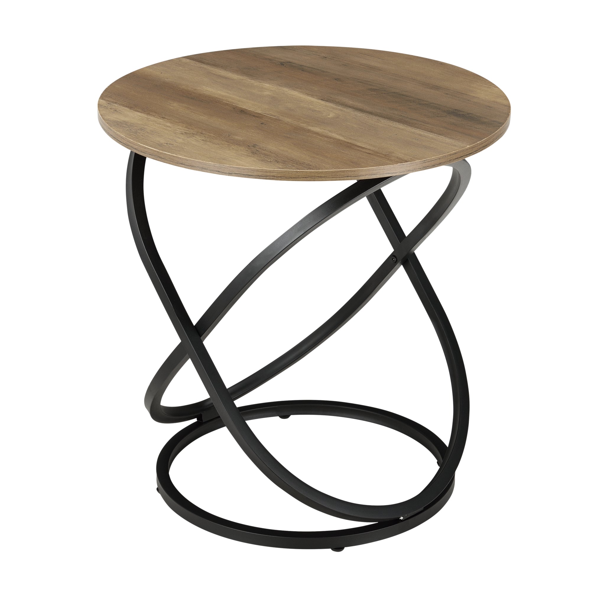  Tavolino da Caffè con Base a Spirale 61 x 59 cm Tavolino Rotondo da Salotto