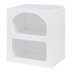 Comodino Vågå con 2 Scomparti Geometrici 45x40x30 cm Bianco [en.casa]