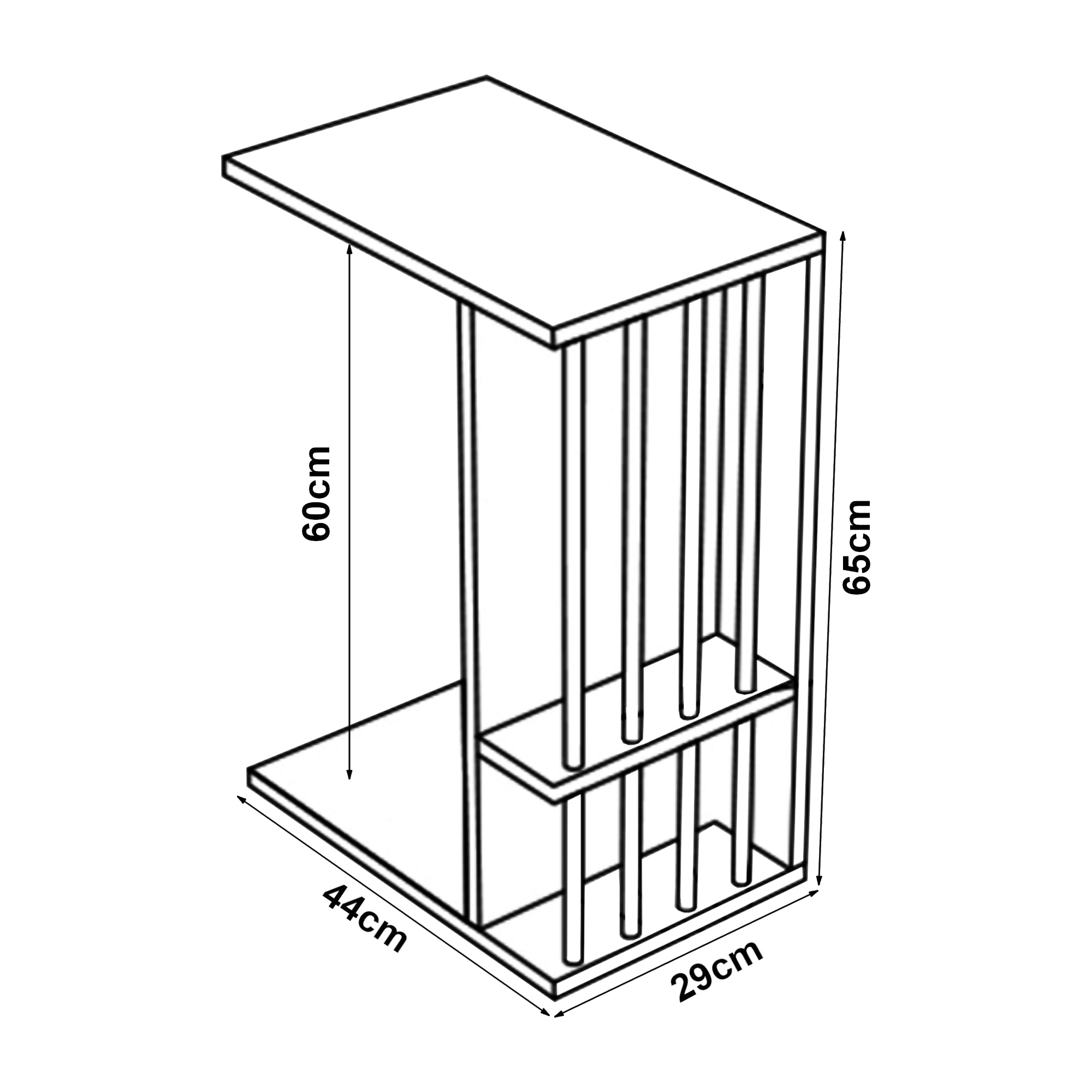 Tavolino Laterale da Divano Siikainen Piano per Laptop - Effetto Legno / Nero [en.casa]