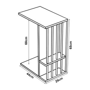 Tavolino Laterale da Divano Siikainen Piano per Laptop - Effetto Legno / Nero [en.casa]