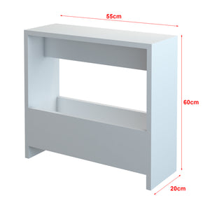 Consolle da Divano 'Rà¸dovre' Tavolino Laterale con Contenitore Portaoggetti Portalibri - Bianco [en.casa]