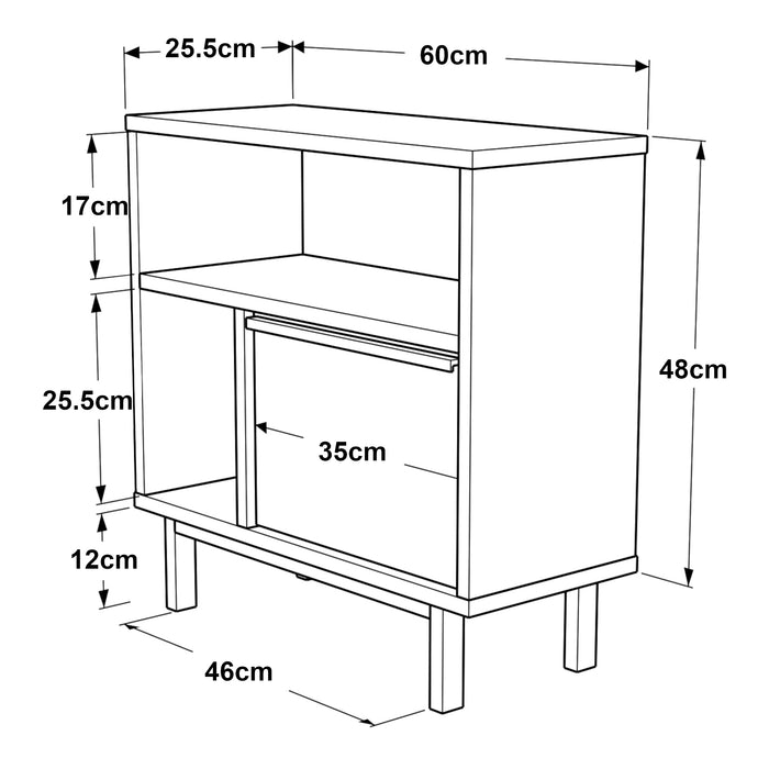 Tavolino Laterale da Divano Vesanto 60 x 60 x 26 cm - Effetto Rovere [en.casa]