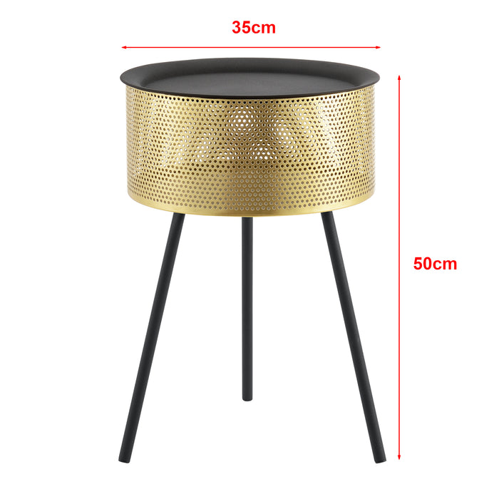 Tavolino Treppiede Gà¤llivare 50 x 35 cm Oro/Nero [en.casa]