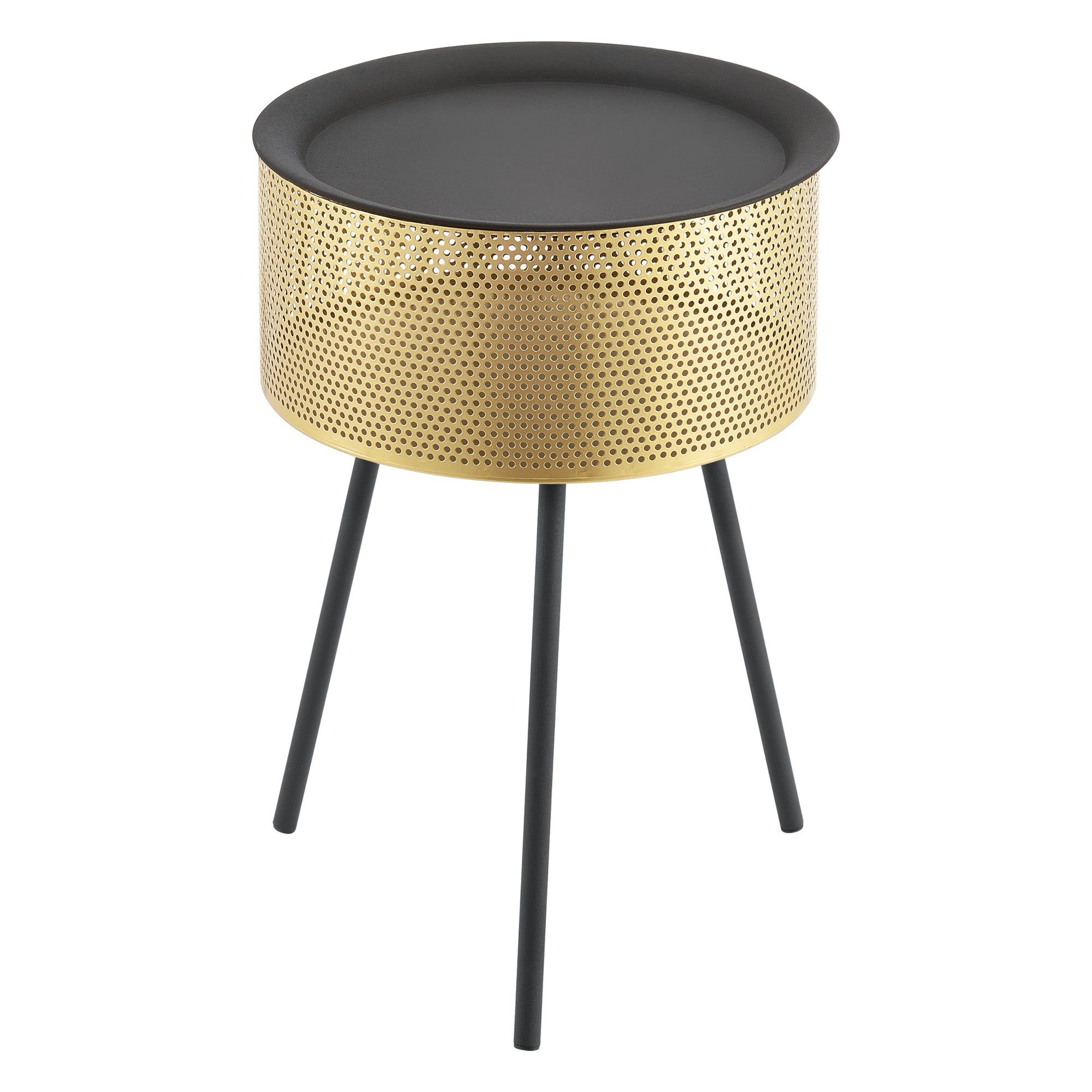 Tavolino Treppiede Gà¤llivare 50 x 35 cm Oro/Nero [en.casa]