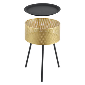 Tavolino Treppiede Gà¤llivare 50 x 35 cm Oro/Nero [en.casa]