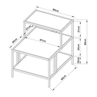 Tavolino Basso Kumlinge in Acciaio con Ripiani Quadrati 60 x 60 x 50 cm Nero [en.casa]