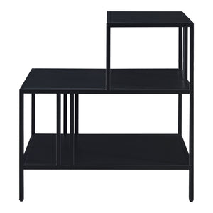 Tavolino Basso Kumlinge in Acciaio con Ripiani Quadrati 60 x 60 x 50 cm Nero [en.casa]