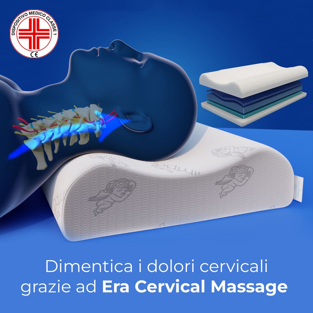 Cuscino in memory foam Massaggiante - Cervicale e Dolore Addio - Era