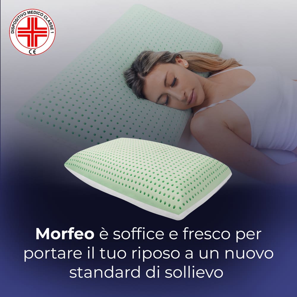 Cuscino in memory foam Anti-Insonnia Aromaterapico con Aloe Rinfrescante - Morfeo