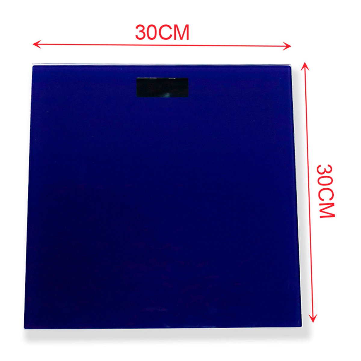 Bilancia Pesapersone Digitale LED in Vetro 30x30cm in Chilogrammi Avvio Automatico a Batteria 2 AAA Escluse Colore Blu Reale