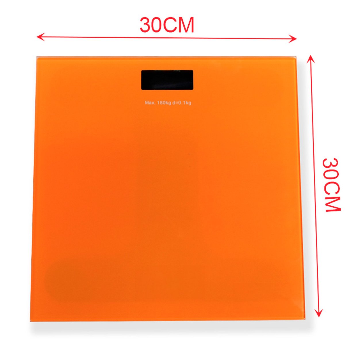 Bilancia Pesapersone Digitale LED in Vetro 30x30cm in Chilogrammi Avvio Automatico a Batteria 2 AAA Escluse Colore Giallo Arancione