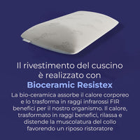 Cuscino in memory foam Anti-Reflusso Bio - Compatto e Confortevole - Afrodite - 72x42x16cm