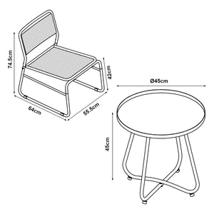 Set da Bistrot Brienza Tavolino e 2 Sedie - Beige casa.pro