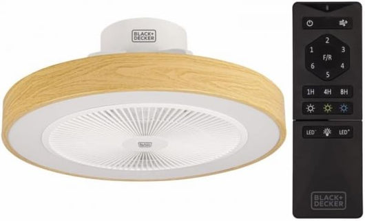 Black+decker bxefc60e ceiling fun ventilatore a soffitto con telecomando, 61 w, diametro 49cm