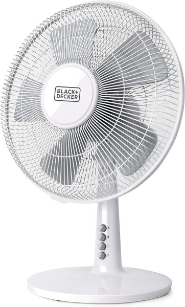 Black+decker bxefd40e ventilatore da tavolo, 40 w, plastica, bianco [classe di efficienza energetica a]