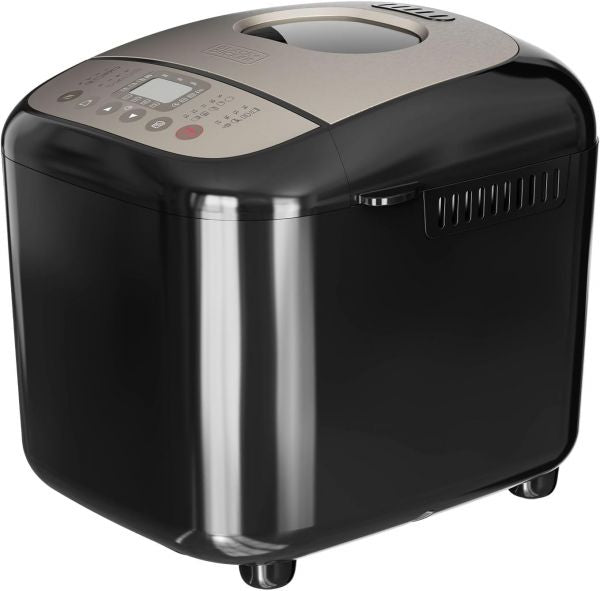 Black+decker - macchina per il pane, 600w, pagnotte da 500g, 750g e 1kg, 17 programmi per pane, pasta, torte e marmellate, programmabile fino a 15 ore, cestello rimovibile bxbm600e