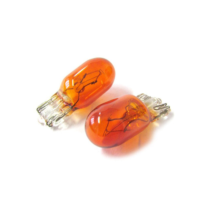 Blister 2 Lampade Alogena T10 WY5W 12V 5W Amber Arancione Zoccolo Vetro W2,1x9,5d