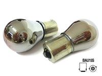 Blister 2 Lampade Invisibile Cromato S25 PY21W BAU15S 12V 21W Per Frecce Auto Arancione