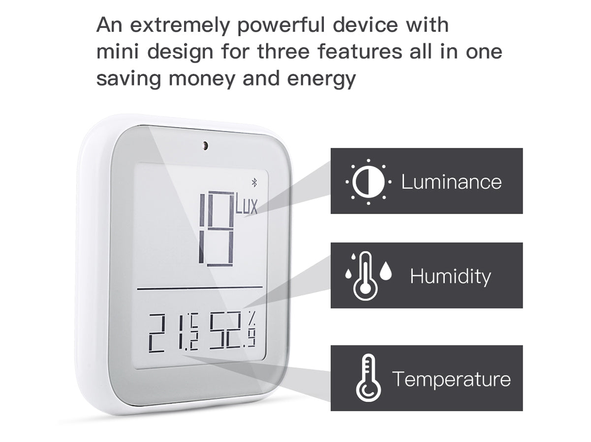 Bluetooth BLE Mesh Sensore Di Temperatura Umidita e Luce 3 In 1 APP Tuya Piccolo Quadrato