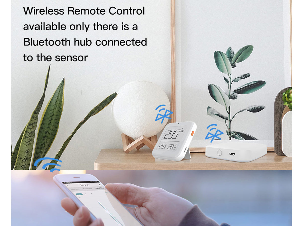 Bluetooth BLE Mesh Sensore Di Temperatura Umidita e Luce 3 In 1 APP Tuya Piccolo Quadrato