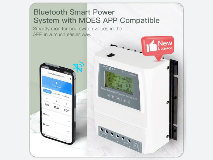 Bluetooth Tuya Smart ATS Convertitore Automatico Per Pannello Solare e Sistema Eolica Automatic Transfer Switch 80A Max 16KW