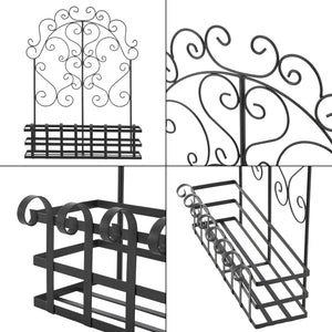 Portavasi Decorativo da Esterno 'Bjerkreim' Portafiori Appendibile a Parete - Metallo, Nero [casa.pro]