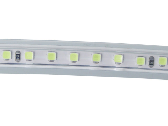 Bobina 100M Striscia Led 220V Bianco Freddo 6500K IP65 Passo 10mm 7W/M 700LM/W Tagliabile 100cm 120 smd 2835/m