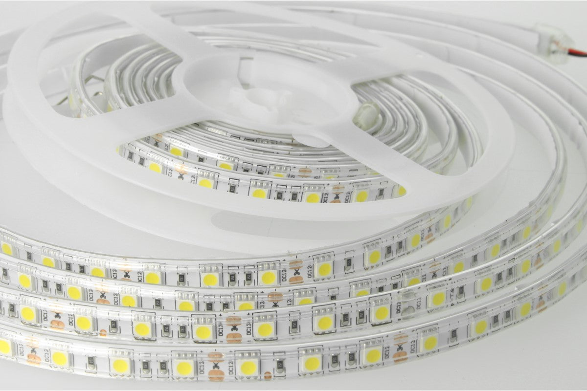 Bobina Led 300 SMD 5050 12V 10,8W/M Neutro 4000K IP65 Impermeabile 5 Metri Unguente Di Silicone Incluso SKU-212150