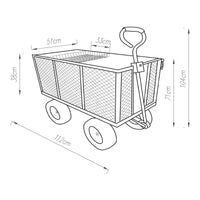 Carrello a Mano Corropoli Vagone da Trasporto max 550 kg Nero pro.tec