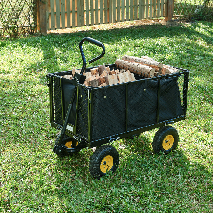 Carrello a Mano Corropoli Vagone da Trasporto max 550 kg Nero pro.tec