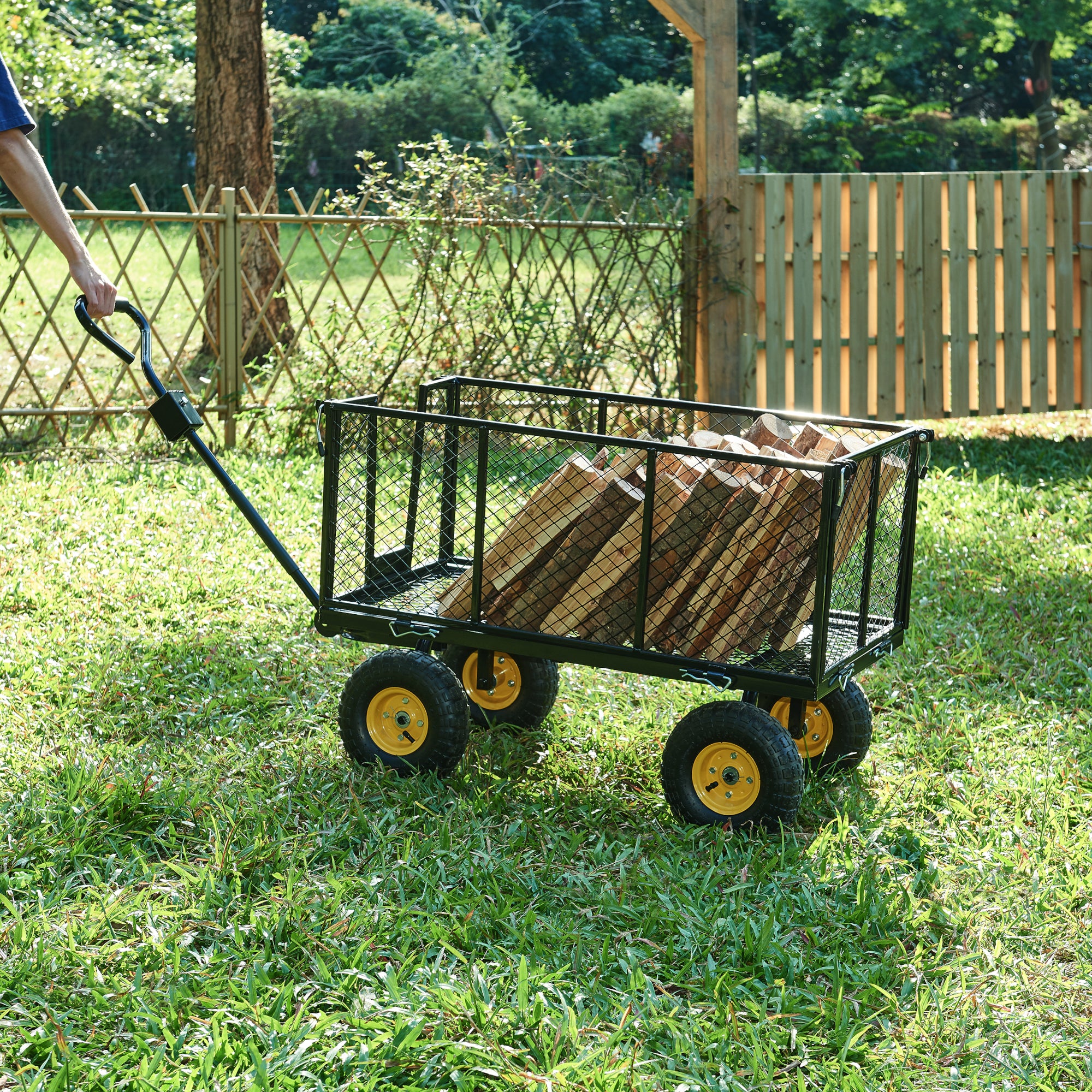 Carrello a Mano Corropoli Vagone da Trasporto max 550 kg Nero pro.tec