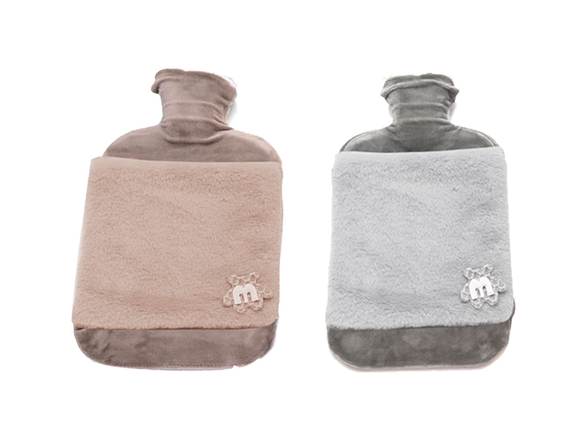 Borsa Acqua Calda 2 Litri Con Fodera Peluche Morbida Colore Assortito