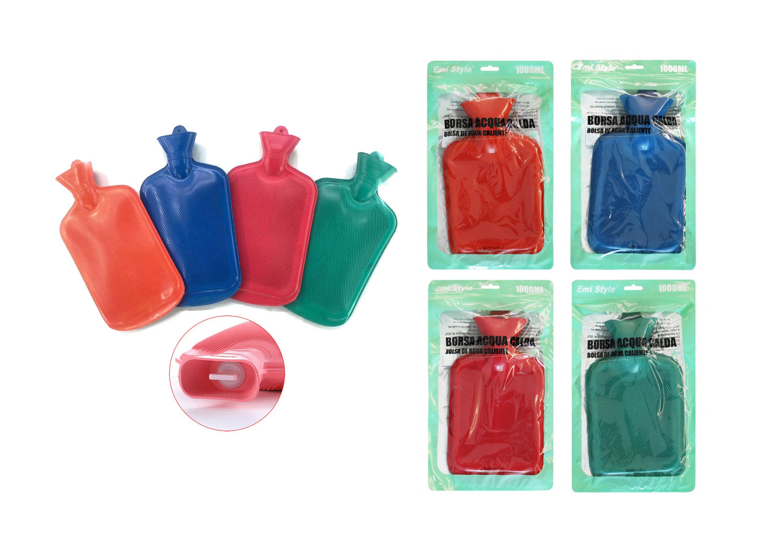 Borsa Acqua Calda 2 Litri Modello Semplice Colore Assortito