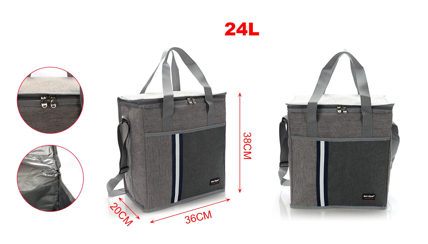 Borsa Frigo 24L Borsa Termica Porta Pranzo Misura 36X20X38cm