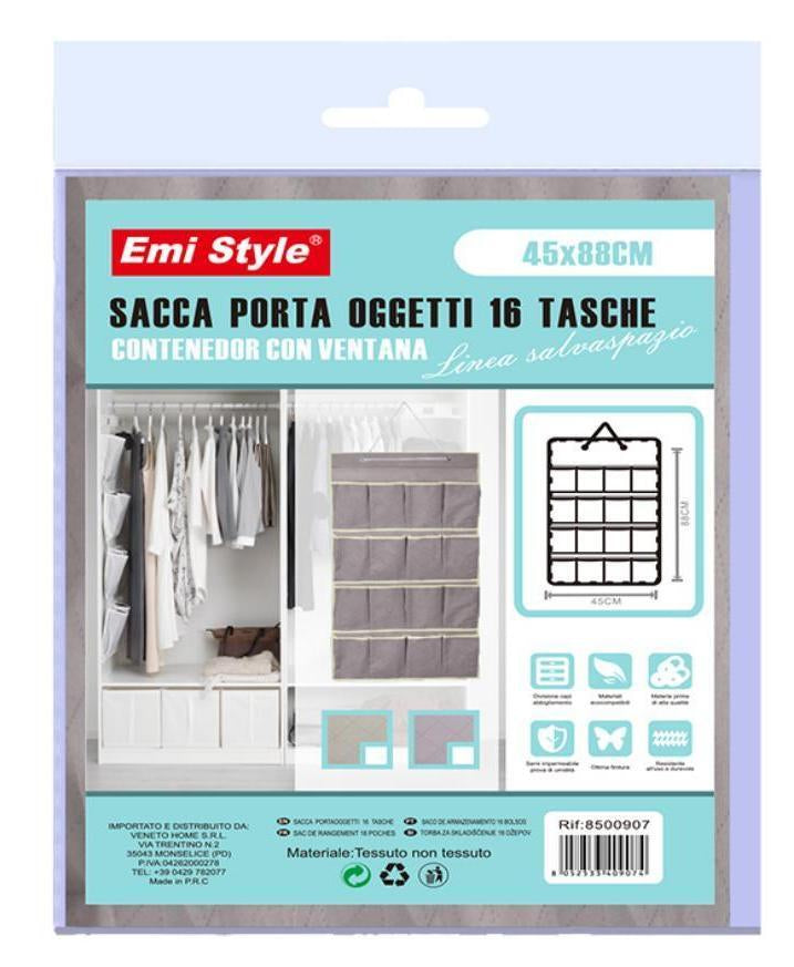 Borsa Portaoggetti da Parete Sacca Portatutto Da Appendere 16 Tasche 45X88cm